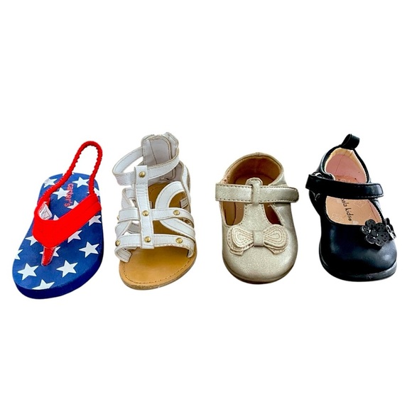 Kids Girl Size 3 Shoes Bundle Sandals Carters Koala Kids Oshkosh - Picture 1 of 16